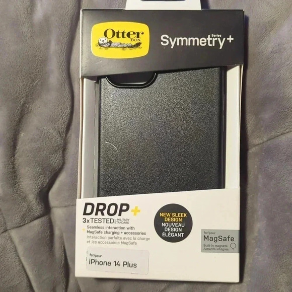 OtterBox iPhone 14 plus Symmetry Series Antimicrobial Case - Black - Picture 2 of 4